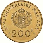 MONACO Ranieri III (1949-2005) 200 Franchi ... 