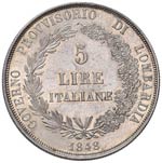 MILANO Governo Provvisorio  (1848) 5 Lire ... 