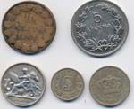 GRECIA Lotto di cinque monete tra cui dracma ... 
