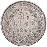 Pio IX (1846-1878) 2,50 Lire 1867 A. XXI - ... 