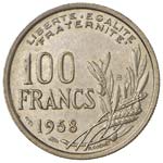 FRANCIA 100 Franchi 1958 B - Gad. 897 NI