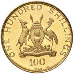 UGANDA 100 Scellini 1969 - Fr. 3 AU (g 13,74)