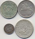 Lotto di 4 monete in argento: Lituania, ... 
