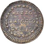 Pio VI (1774-1799) Gubbio - Mezzo baiocco A. ... 