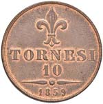 NAPOLI Francesco II (1859-1860) 10 Tornesi ... 