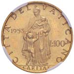 Pio XII (1939-1958) 100 Lire 1953 - Nomisma ... 