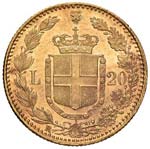 Umberto I (1878-1900) 20 Lire 1882 oro rosso ... 