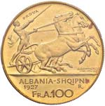 ALBANIA Zog (1925-1939) 100 Franga 1927 Una ... 