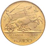 ALBANIA Zog (1925-1939) 100 Franga 1927 Due ... 