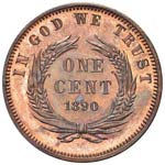 LIBERIA Cent 1890 E Pattern - KM PN47 CU (g ... 