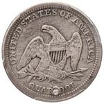 USA Quart dollar 1859 S - AG Foro otturato. ... 