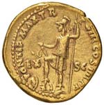 Nerone (54-68) Aureo - Testa a d. - R/ Roma ... 