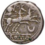 Anonime - Denario (143 a.C.) Testa di Roma a ... 