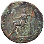 Adriano (117-138) Sesterzio - R/ Roma seduta ... 