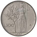 REPUBBLICA ITALIANA 100 Lire 1957 - AC
