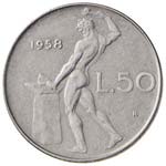 REPUBBLICA ITALIANA 50 Lire 1958 - AC R