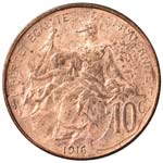 FRANCIA 10 Centesimi 1916 - CU (g 9,89) Rame ... 