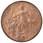 FRANCIA 5 Centesimi 1916 - CU (g 5,11) Rame ... 
