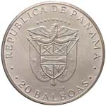 PANAMA 20 Balboas 1973 - AG (g 130 - Ø 61 ... 