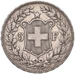 SVIZZERA Confederazione - 5 Franchi 1890 - ... 