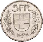 SVIZZERA Confederazione - 5 Franchi 1926 - ... 