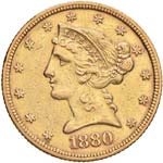 USA 5 Dollari 1880 - AU ... 