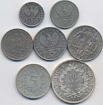 Lotto di sette monete estere come da foto: ... 