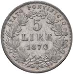 PIO IX (1846-1878) 5 Lire 1870 A. XXV - ... 
