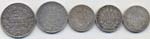 Pio IX (1846-1870) Lotto di cinque monete ... 