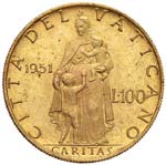Pio XII (1939-1958) 100 Lire 1951 A. XIII ... 