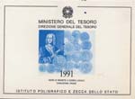 REPUBBLICA ITALIANA Divisionale 1991 – In ... 