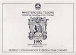 REPUBBLICA ITALIANA Divisionale 1992 – In ... 