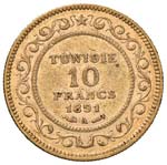 TUNISIA 10 Franchi 1891 – Fr. 13 AU (g ... 
