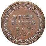 Leone XII (1823-1829) Mezzo baiocco 1826 A. ... 