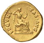 Adriano (117-138) Aureo - Testa a d. - R/ La ... 