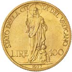 Pio XI (1922-1939) 100 Lire 1937 A. XVI - ... 