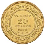 TUNISIA 20 Franchi 1892 ... 