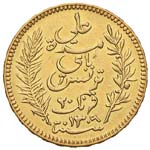 TUNISIA 20 Franchi 1892 - Fr. 12 AU (g 6,43)