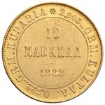 FINLANDIA 10 Markkaa 1882 - Fr. 5 AU (g 3,22)