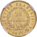 FRANCIA Napoleone (1815) 20 Franchi 1815 A - ... 