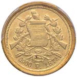 GUATEMALA 5 Pesos 1874 P - Fr. 45 AU RR In ... 