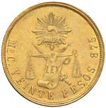 MESSICO 20 Pesos 1870 - Fr. 124 AU (g 33,86)