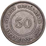 STRAITS SETTLEMENTS 50 Cents 1902 - AG (g ... 