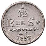SVEZIA 1/32 Riksdaler 1852 - AG (g 1,10)