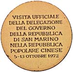 SAN MARINO Medaglia 1972 Visita alla ... 