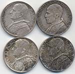 Lotto di 5 monete da 10 Lire di Pio XI e Pio ... 