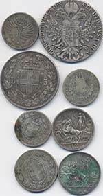 SAVOIA Lotto di 8 monete in argento