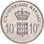 MONACO Ranieri III (1949-2005) 10 Franchi ... 