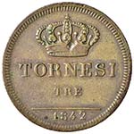 NAPOLI Ferdinando II (1830-1859) 3 Tornesi ... 