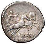 L. Flaminius Chilo - Denario (43 a.C.) Testa ... 
